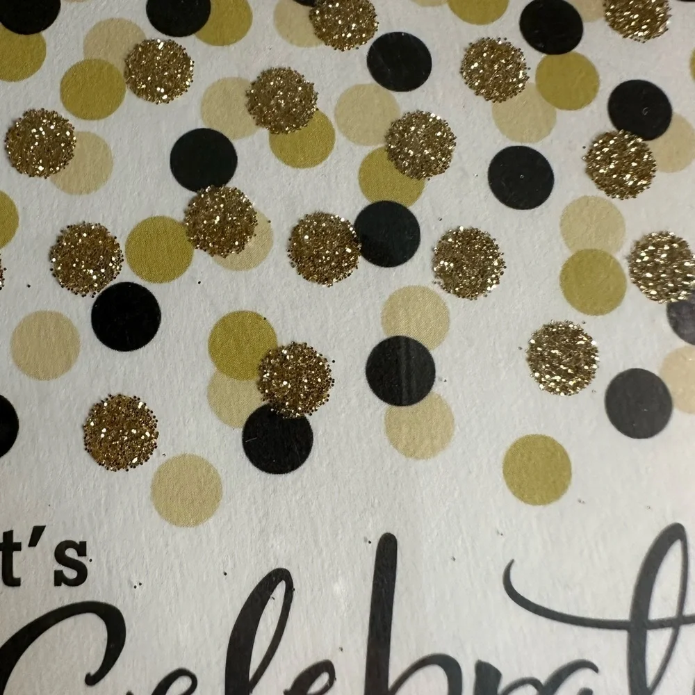 🩵5/$8 Gold and Black Celebration Invitation Cards